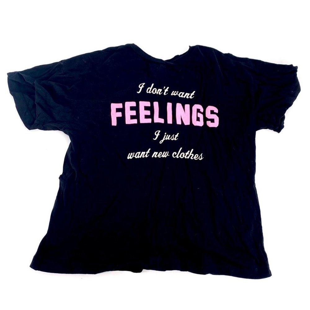 Wildfox I Don’t Want Feelings I Want New Clothes T-Shirt Small - Picture 1 of 6